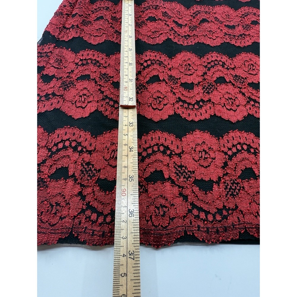 Womens JH Evenings Red Black Lace Overlay‎ Dress Size 14W - Picture 3 of 7